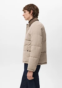 Short water-repellent puffer jacket