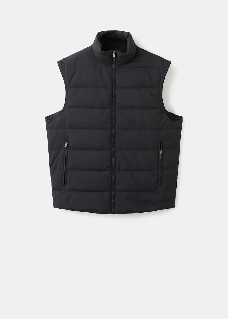 Quilted vest with down and feather filling