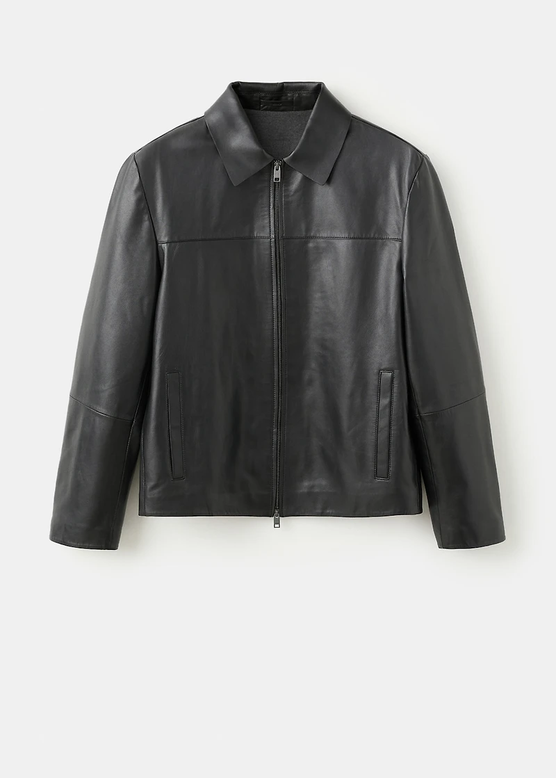 100% leather jacket with pockets