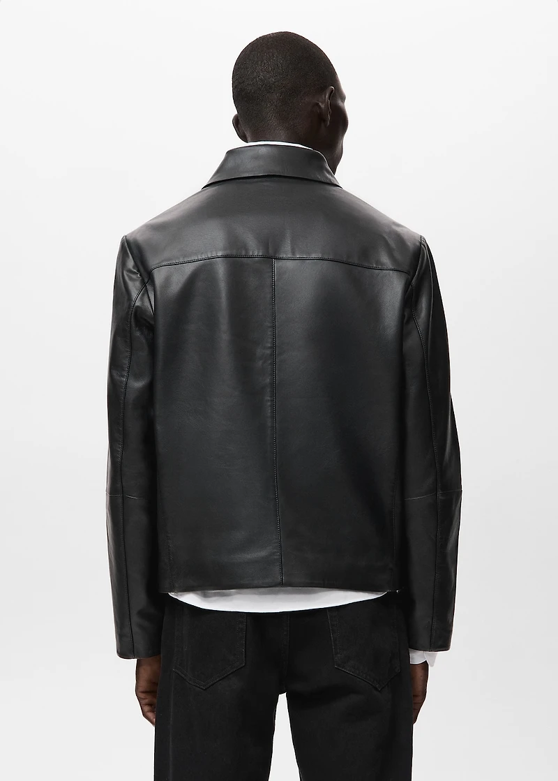 100% leather jacket with pockets