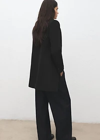 Double-breasted wool blend coat