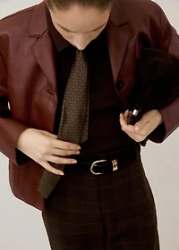 Faux-leather jacket with pockets