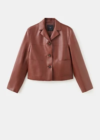 Faux-leather jacket with pockets