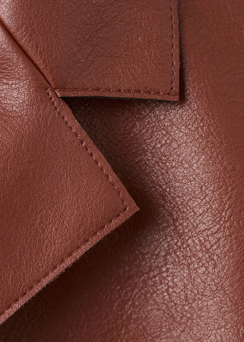 Faux-leather jacket with pockets