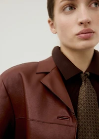 Faux-leather jacket with pockets