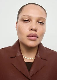 Faux-leather jacket with pockets