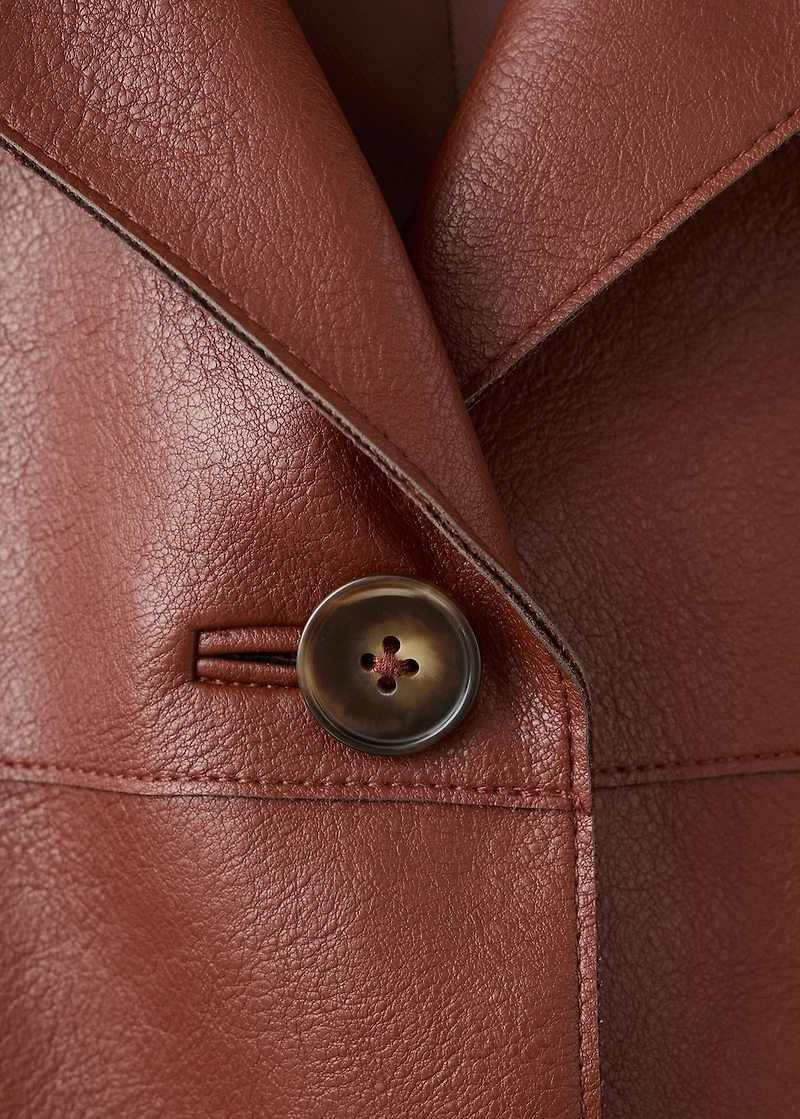 Faux-leather jacket with pockets