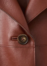 Faux-leather jacket with pockets