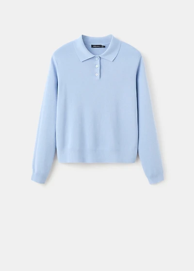 Polo collar wool sweater