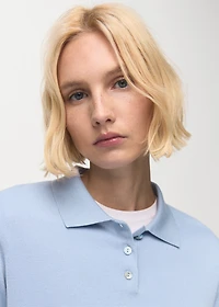 Polo collar wool sweater