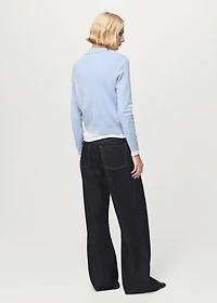 Polo collar wool sweater