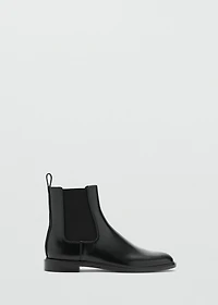 Elastic panels leather ankle boots
