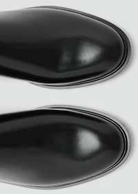 Elastic panels leather ankle boots