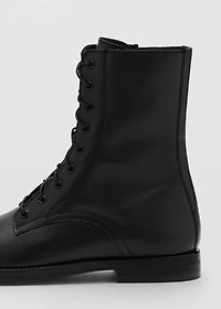 Lace-up leather ankle boots