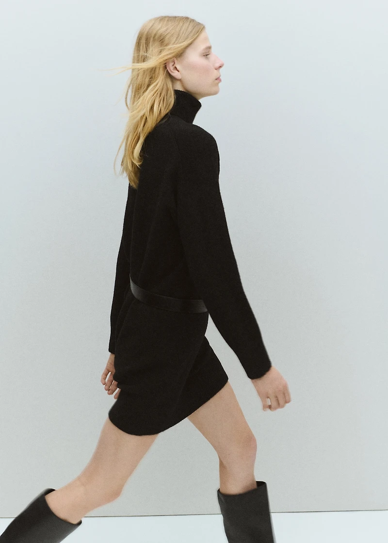 Knitted turtleneck dress