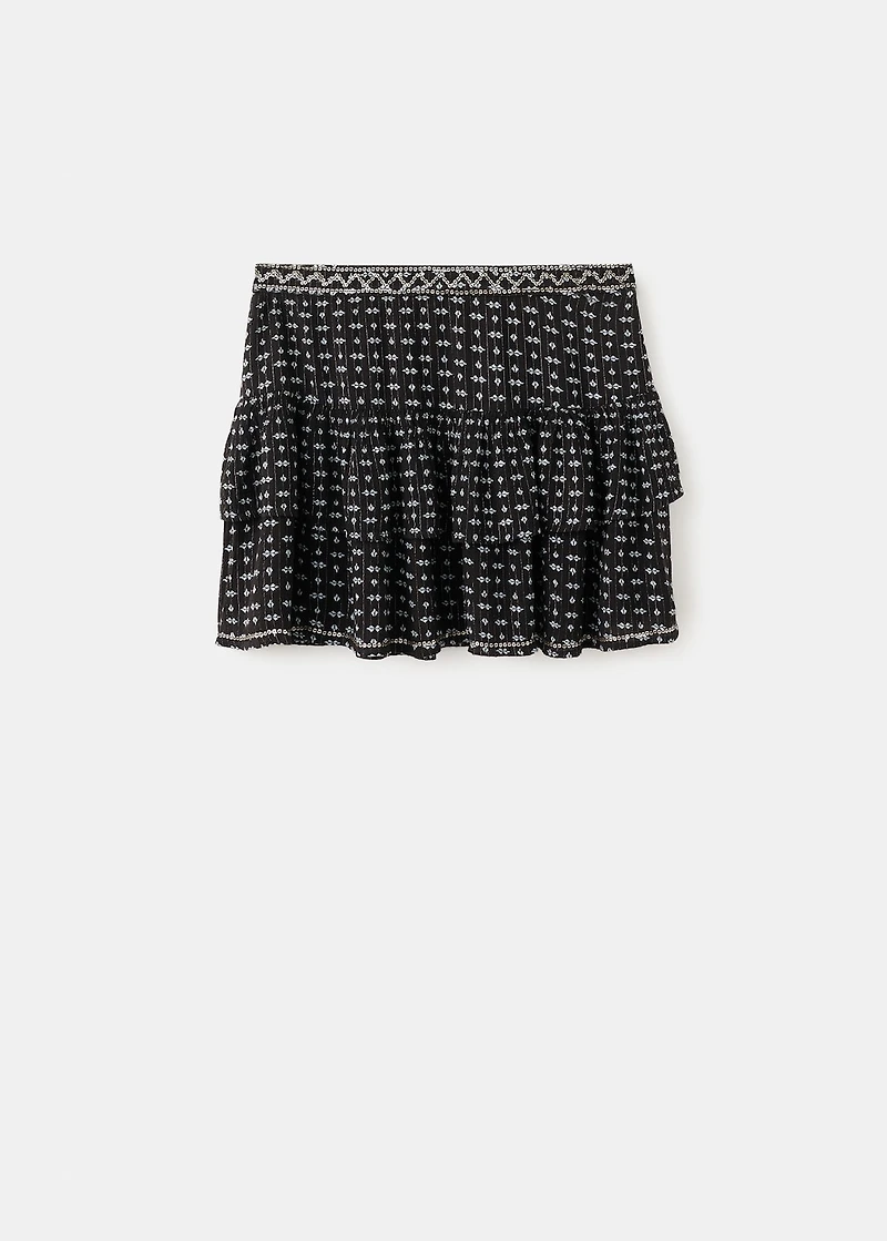Skirt with sequin print