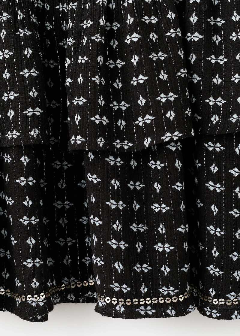 Skirt with sequin print