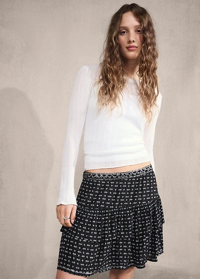 Skirt with sequin print