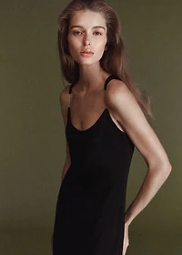 Fitted dress with transparent straps