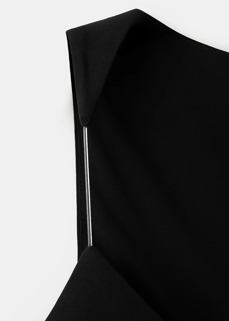 Fitted dress with transparent straps