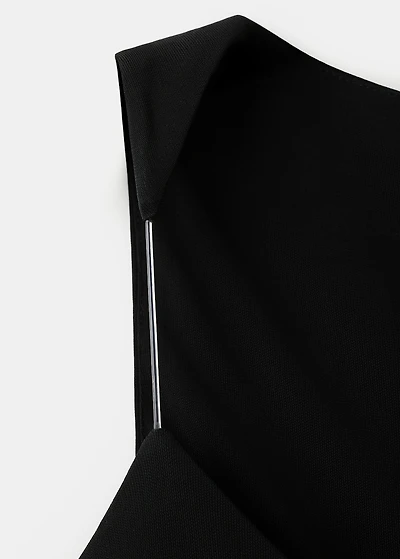 Fitted dress with transparent straps