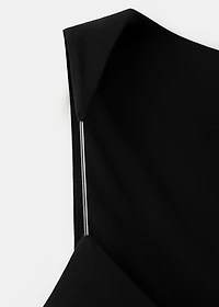 Fitted dress with transparent straps