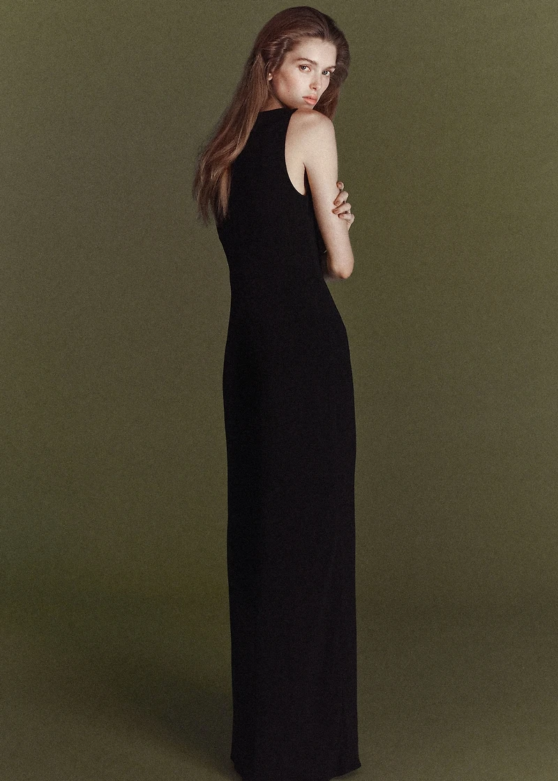 Fitted dress with transparent straps