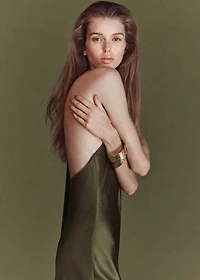 Asymmetrical bow-neck dress