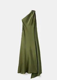 Asymmetrical bow-neck dress