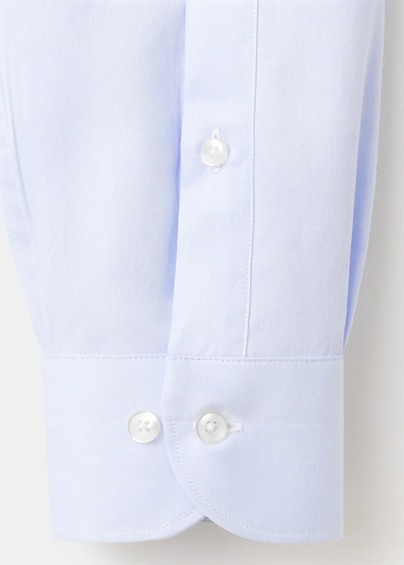 Slim fit twill fabric dress shirt