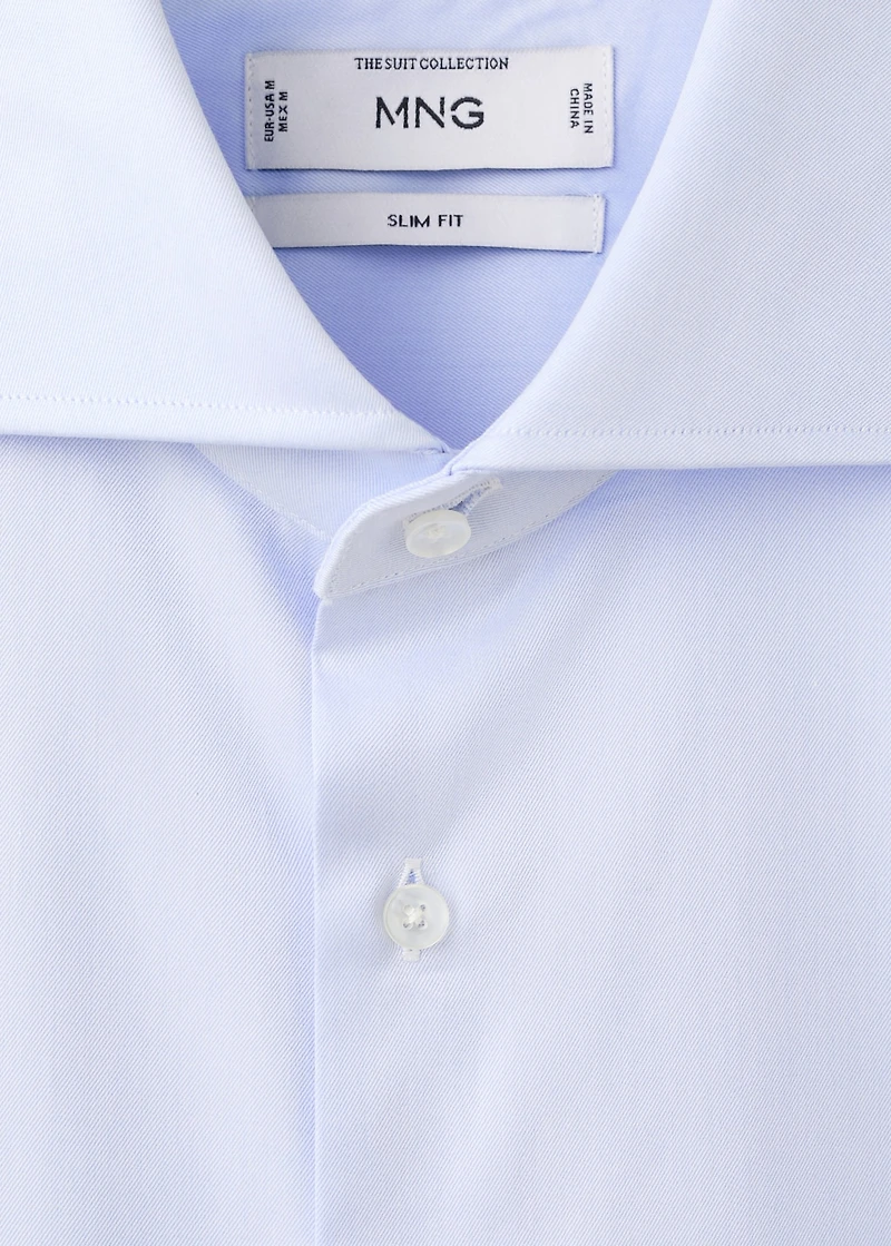 Slim fit twill fabric dress shirt