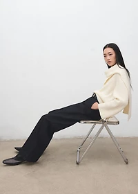 Wide-leg denim trousers