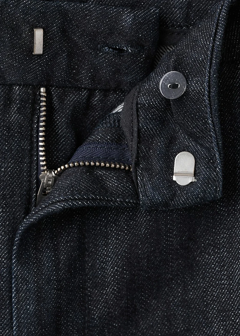 Wide-leg denim trousers