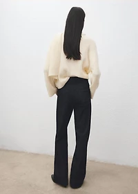 Wide-leg denim trousers