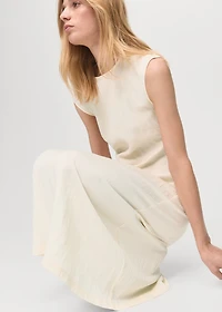 Lyocell dress with pleated waist