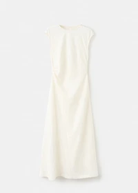Lyocell dress with pleated waist
