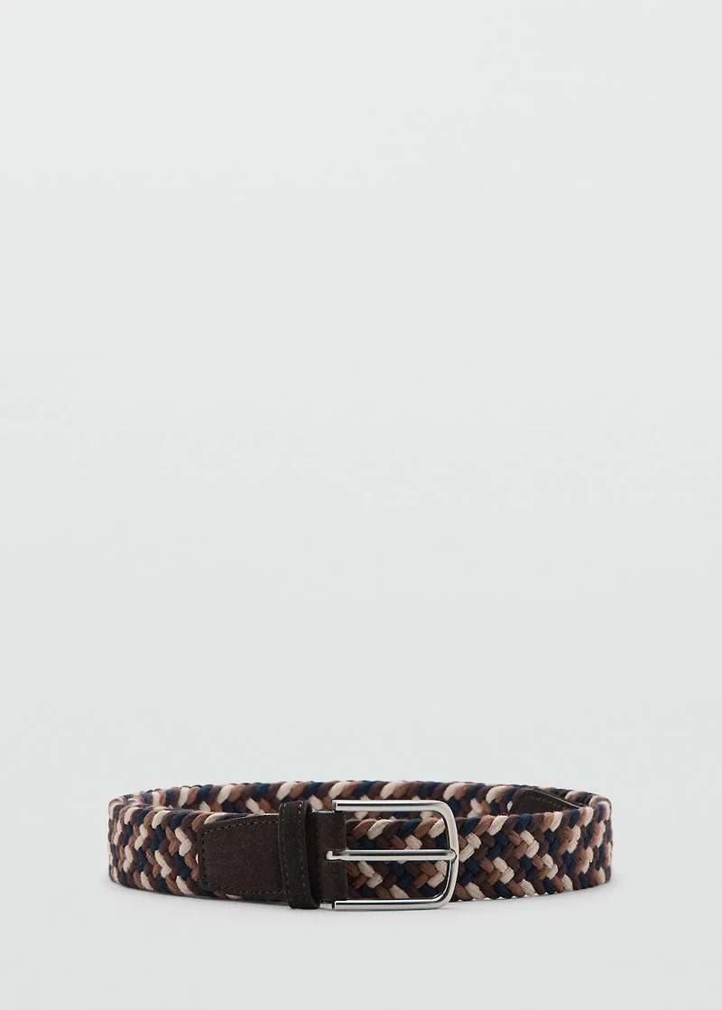 Braided elastic coloured belt