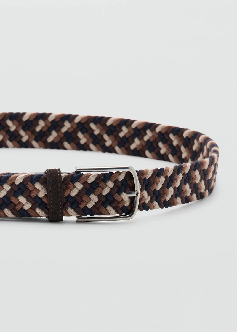 Braided elastic coloured belt