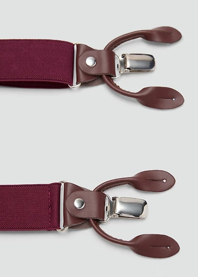 Adjustable elastic straps with leather details