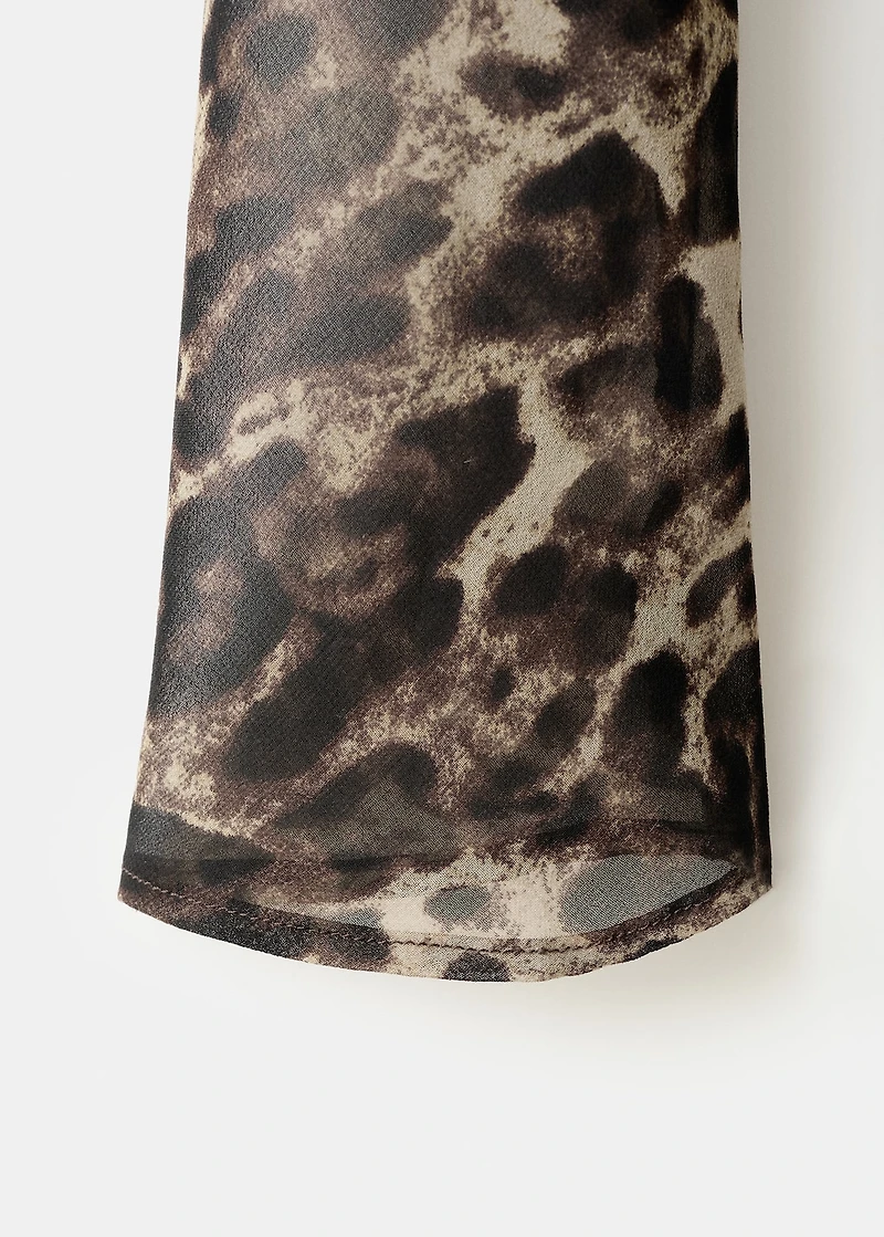 Leopard-print dress with ruched waist