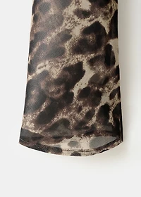 Leopard-print dress with ruched waist