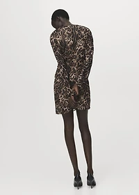 Leopard-print dress with ruched waist