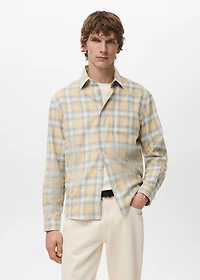 Check flannel cotton shirt