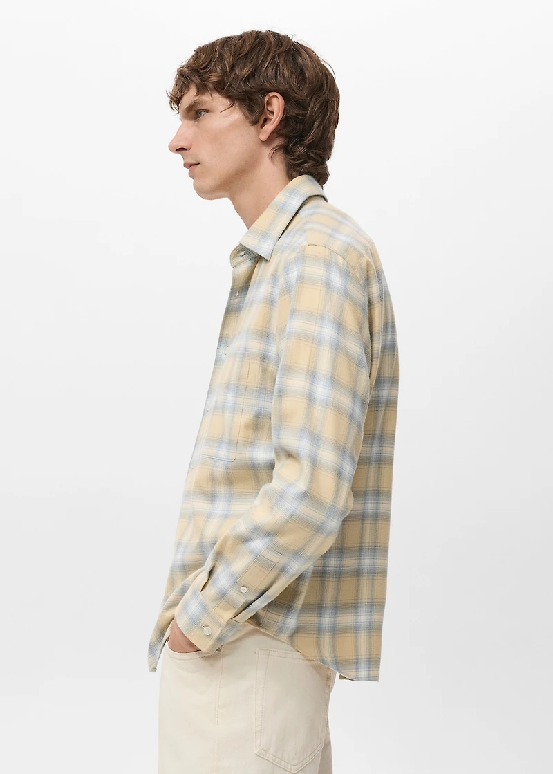 Check flannel cotton shirt