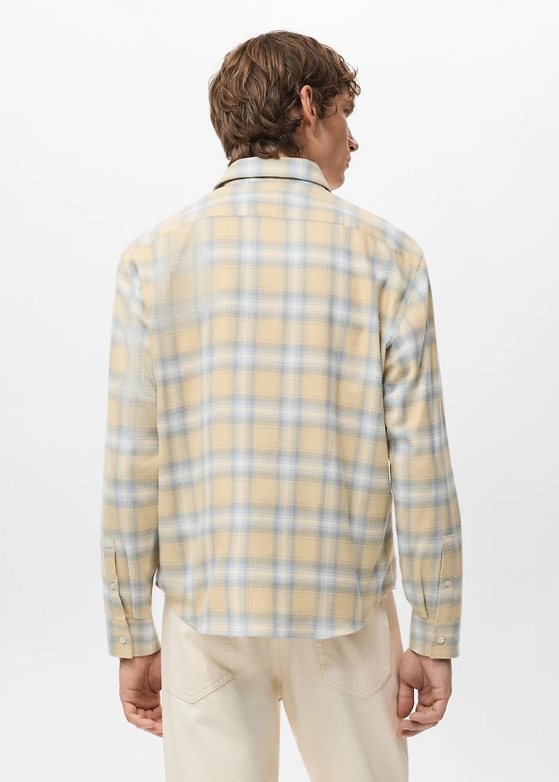 Check flannel cotton shirt