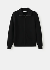 Structured knitted cardigan with zip