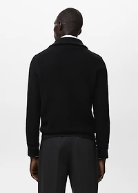 Structured knitted cardigan with zip