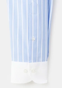 Striped-print slim-fit suit shirt