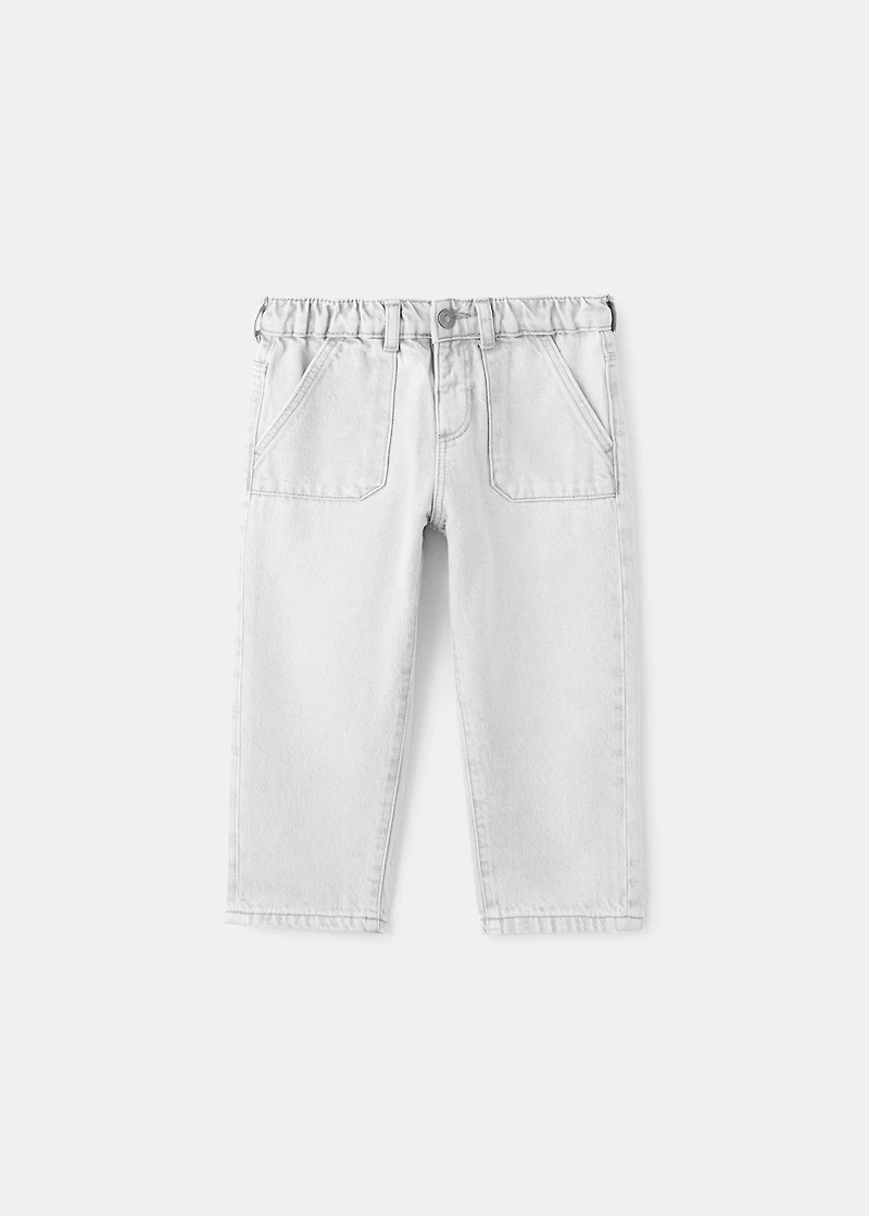 Straight-fit jeans with elastic waist