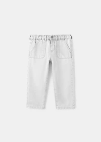 Straight-fit jeans with elastic waist